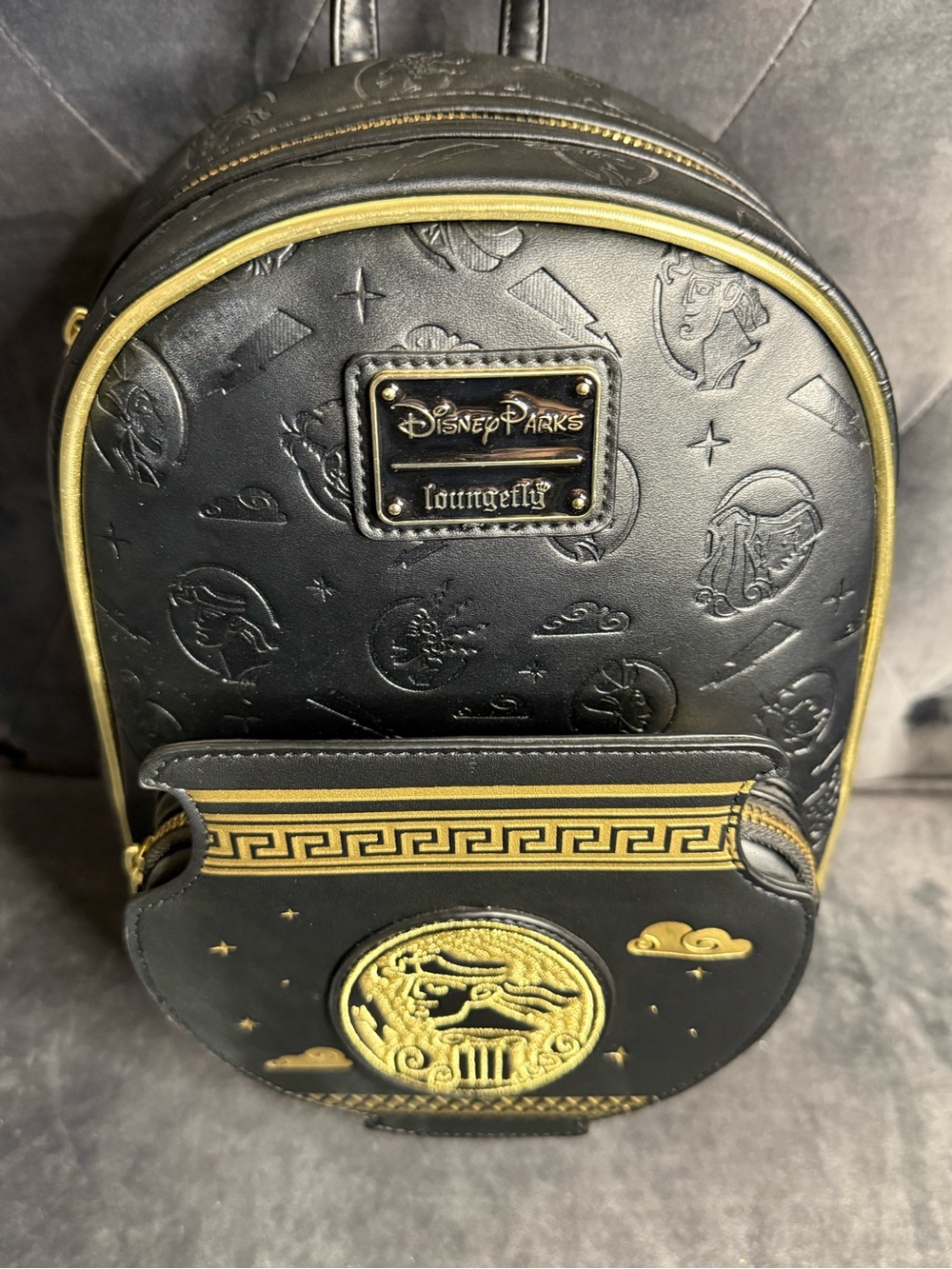 Disney Black and Gold Zodiac Mini Backpack by Loungefly - Picture 15 of 16
